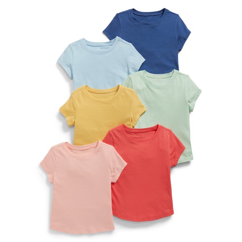 올드네이비 Crew-Neck T-Shirt 6-Pack for Toddler Girls Hot Deal