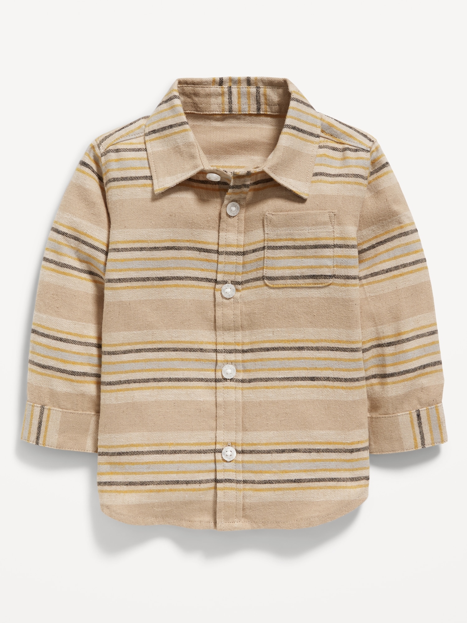 올드네이비 Long-Sleeve Striped Linen-Blend Shirt for Baby