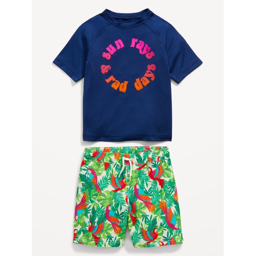 올드네이비 Graphic Rashguard Swim Top & Trunks for Toddler Boys Hot Deal