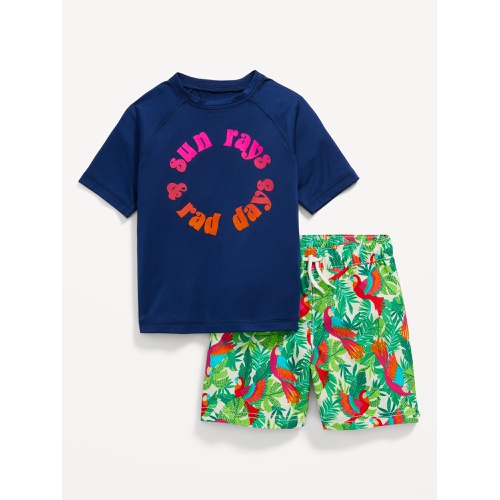 올드네이비 Graphic Rashguard Swim Top & Trunks for Toddler Boys Hot Deal