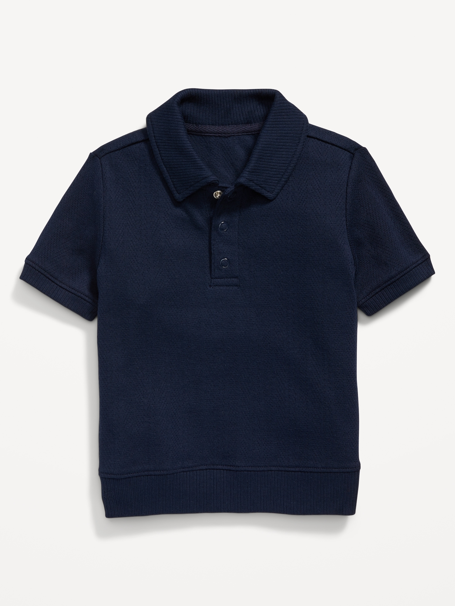 Snap-Button Pointelle-Knit Polo Shirt for Toddler Boys Hot Deal