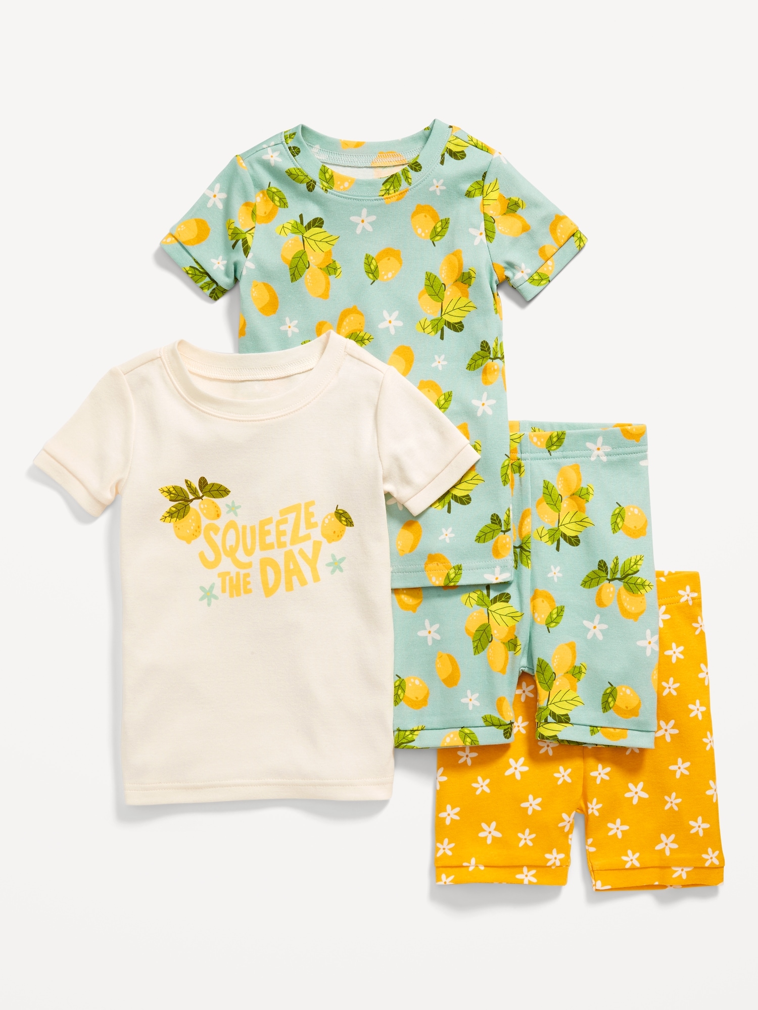 Unisex 4-Piece Printed Snug-Fit Pajama Set for Toddler & Baby Hot Deal