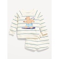 Crew-Neck Graphic Sweatshirt and Shorts Set for Baby Hot Deal
