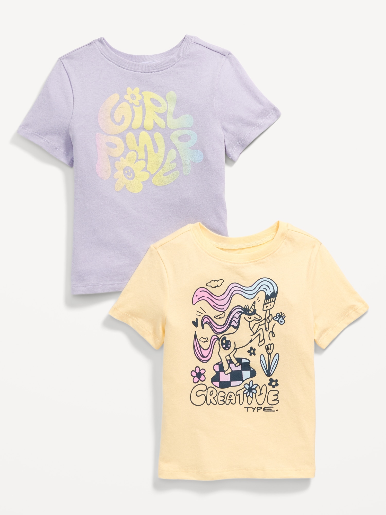 올드네이비 Short-Sleeve Graphic T-Shirt 2-Pack for Toddler Girls Hot Deal