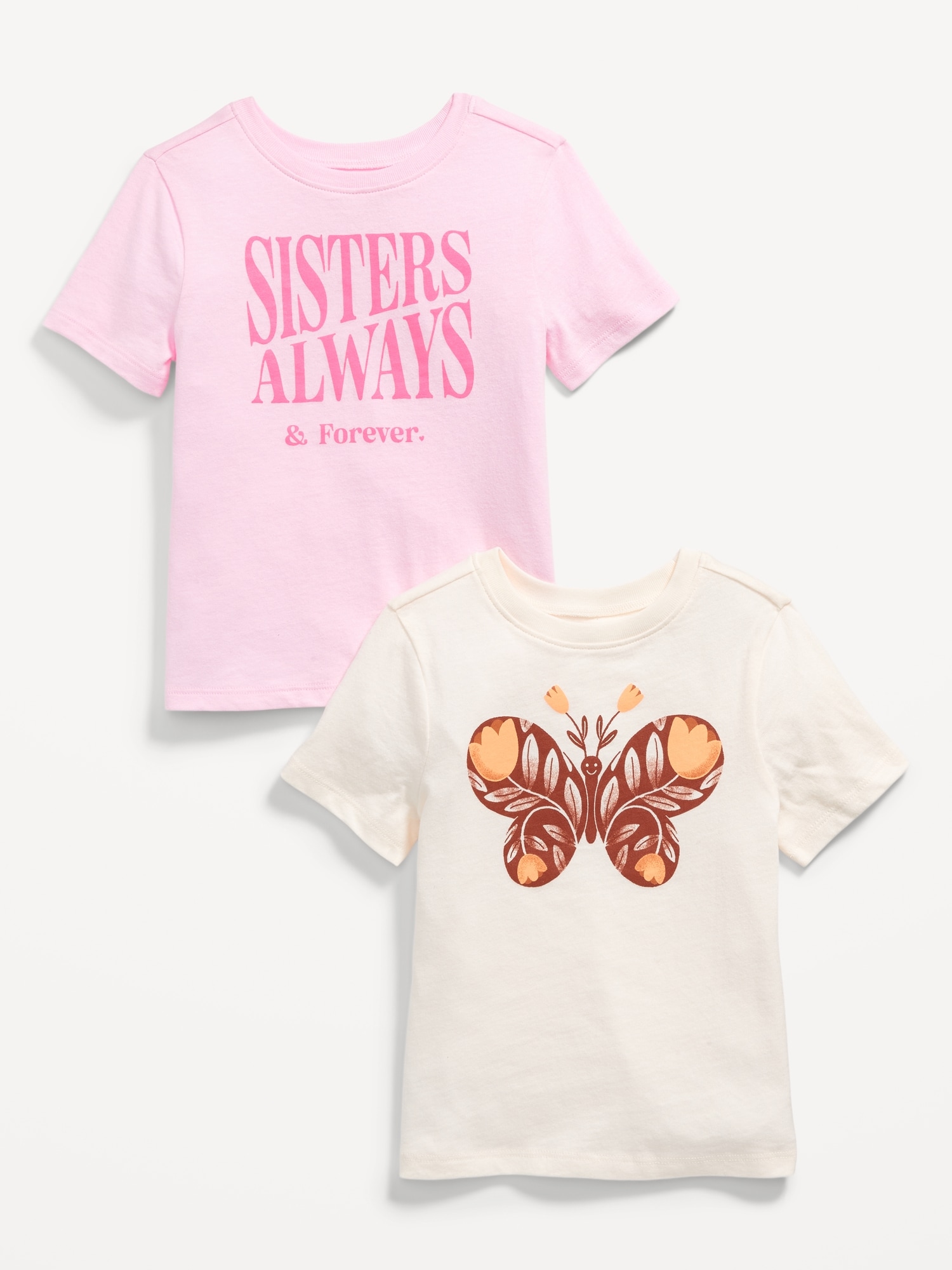 올드네이비 Short-Sleeve Graphic T-Shirt 2-Pack for Toddler Girls Hot Deal
