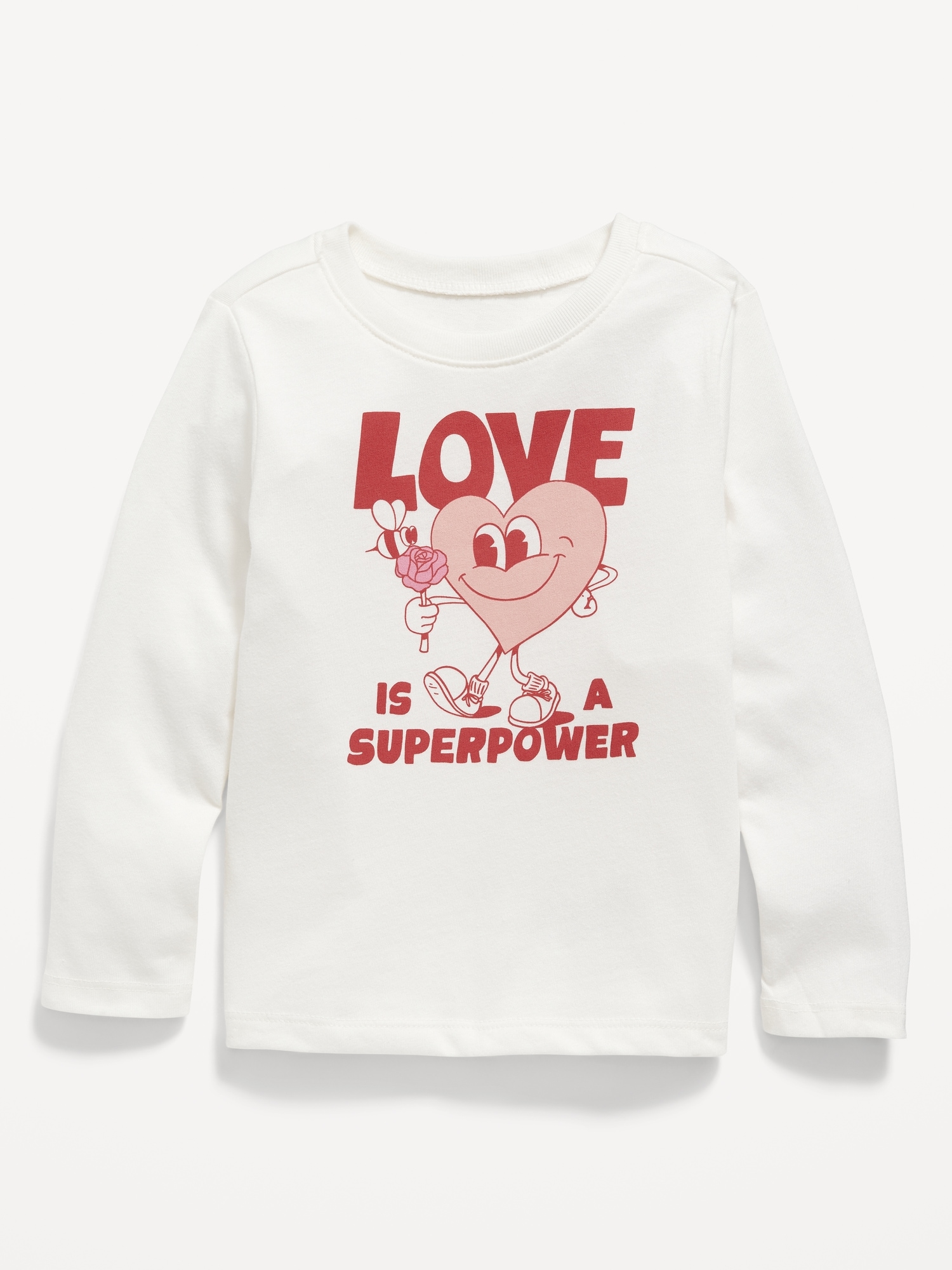 올드네이비 Long-Sleeve Valentines Day Graphic T-Shirt for Toddler Girls