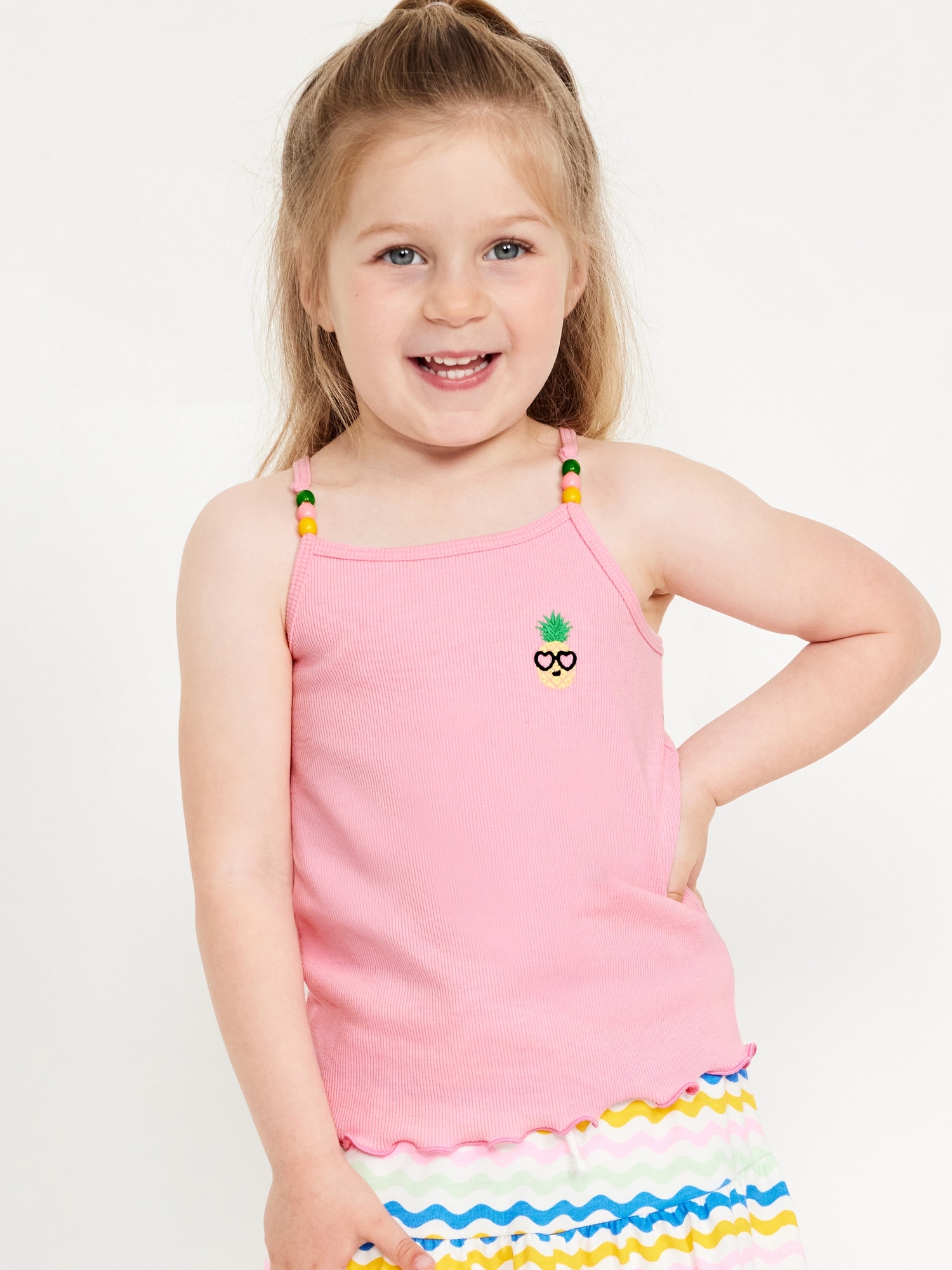 Beaded-Strap Cami Top for Toddler Girls