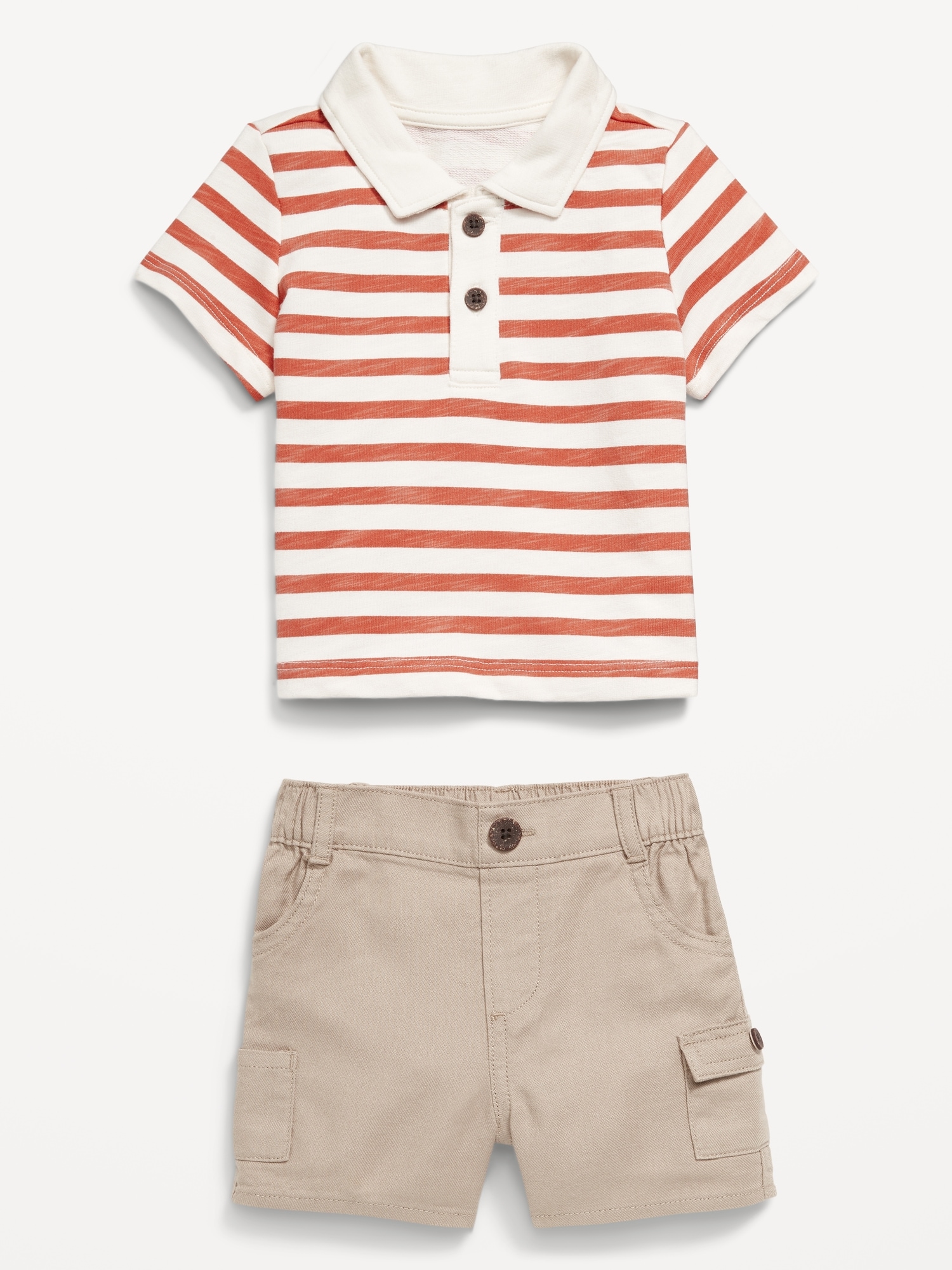 올드네이비 Little Navy Organic-Cotton Polo Shirt and Shorts Set for Baby