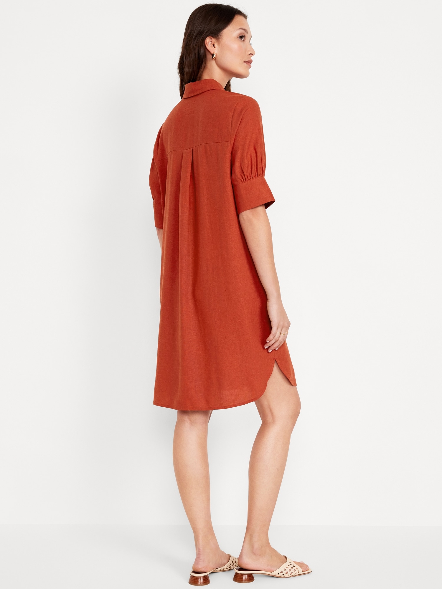 올드네이비 Linen-Blend Shirt Dress