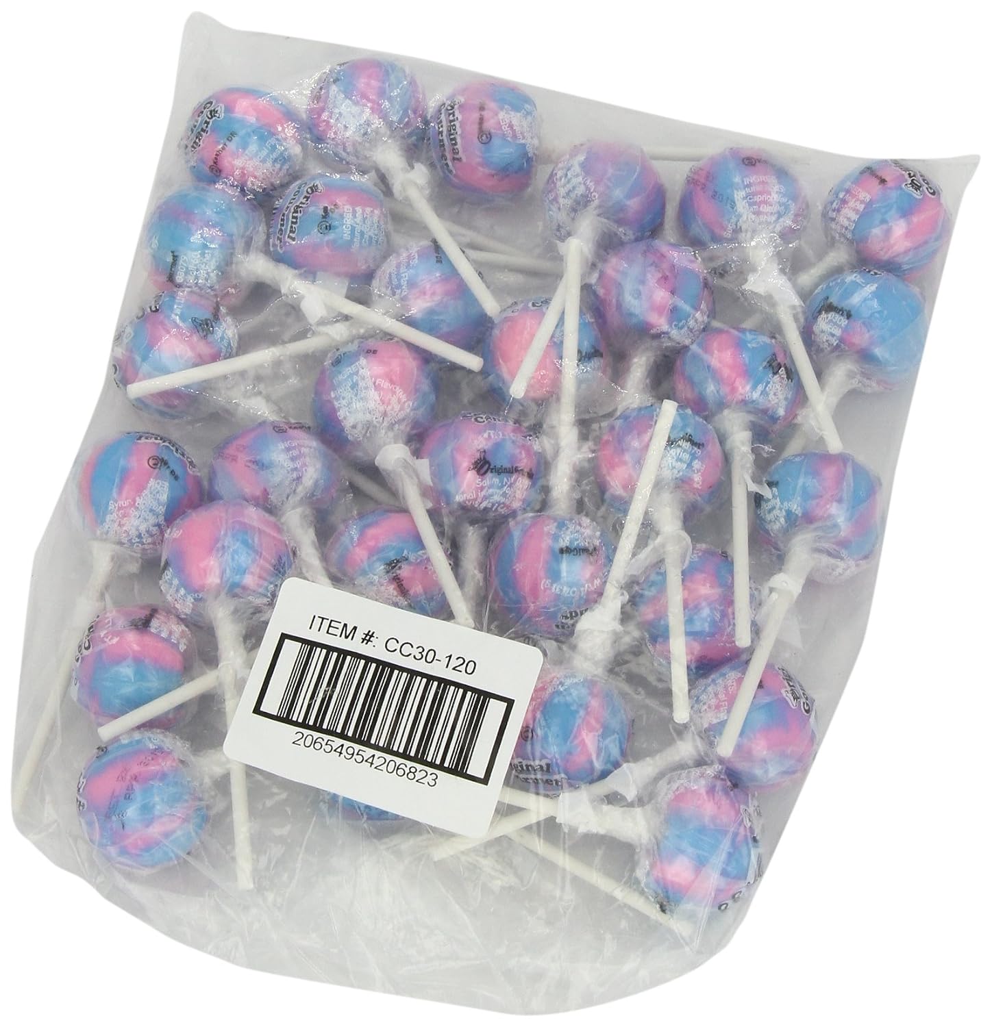  Original Gourmet Lollipops, Cotton Candy, 30 Count