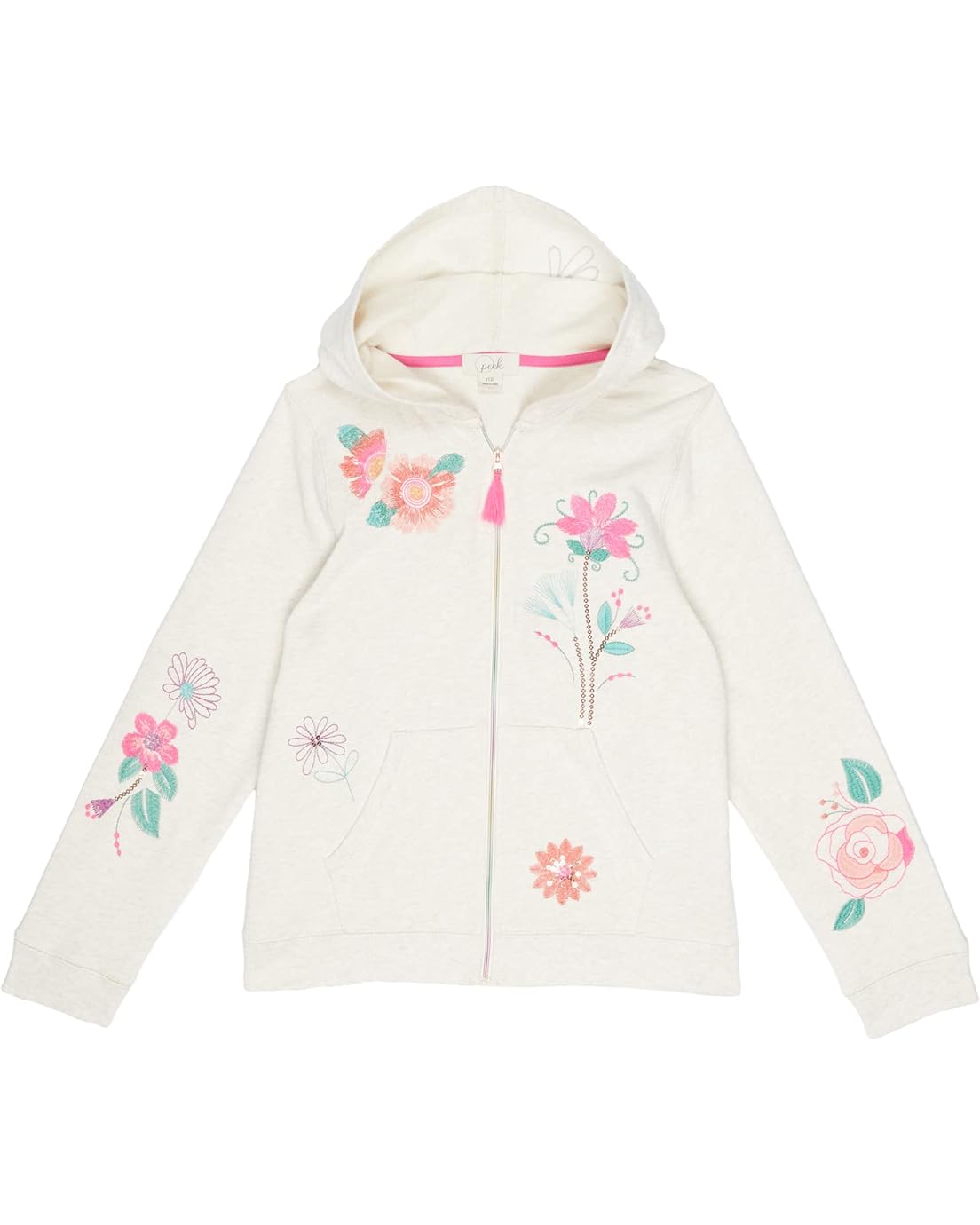 PEEK Flower Embroidered Hooded Zip-Up Jacket (Toddleru002FLittle Kidsu002FBig Kids)