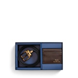 Leather Belt & Card Case Gift Set