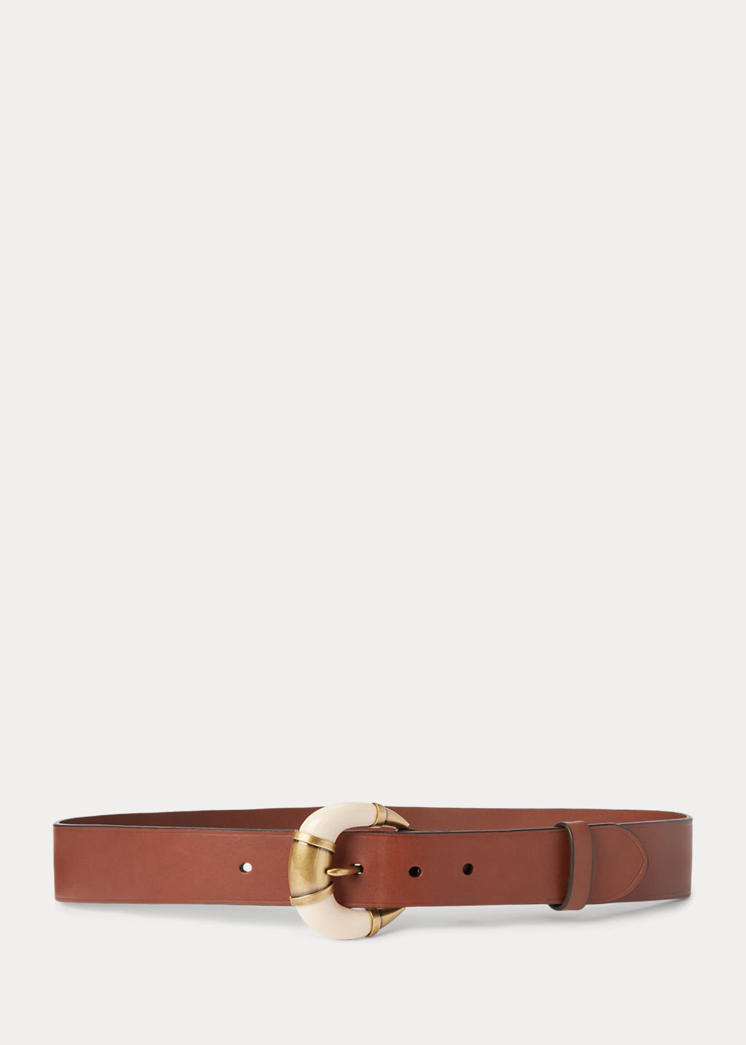 Resin-Buckle Leather Belt
