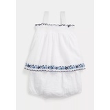 Embroidered Cotton Top & Bloomer Set