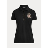Embroidered-Crest Pique Polo Shirt