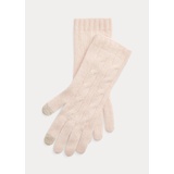 Touch Screen Cable-Knit Cashmere Gloves