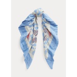 Printed Patchwork Cotton Scarf