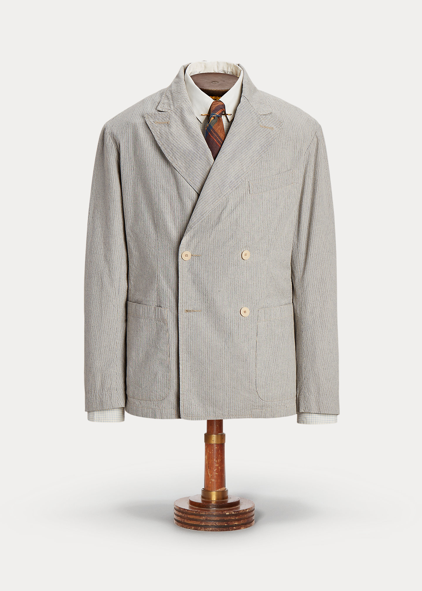 Unconstructed Striped Dobby Sport Coat