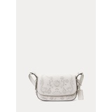 Eyelet-Embroidered Leather Small Pouch