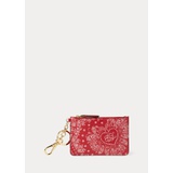 Print Leather Zip Card Case