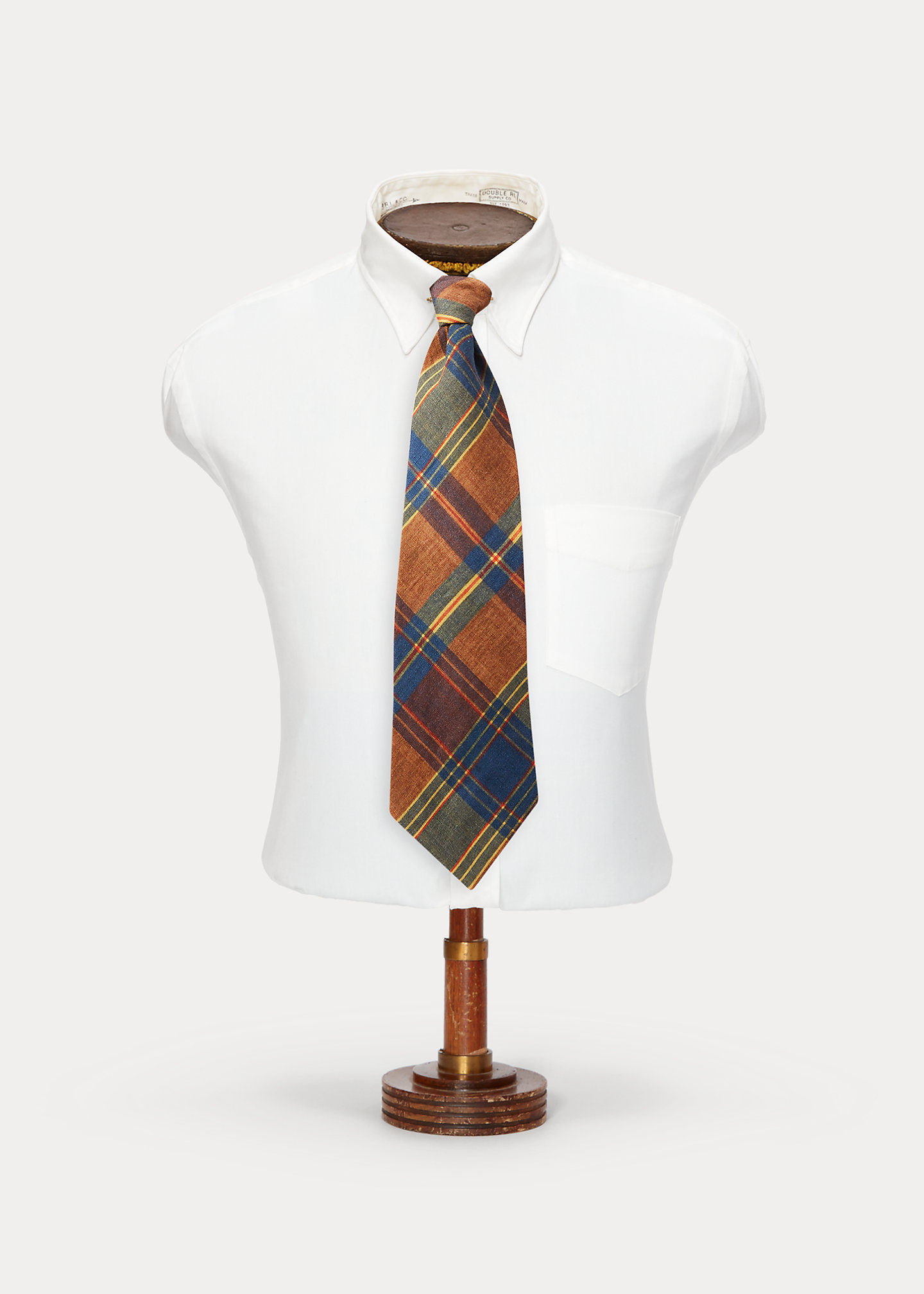 Handmade Madras-Print Linen Tie