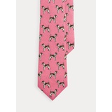 Terrier-Print Linen Tie