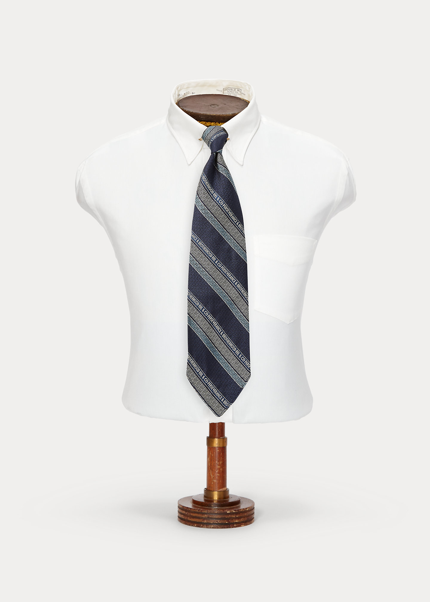 Handmade Logo-Stripe Silk Tie
