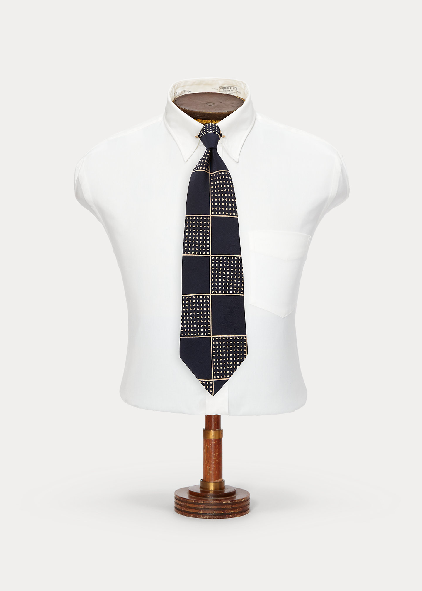Handmade Pin Dot-Check Silk Tie