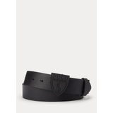 Shield-Buckle Leather Belt