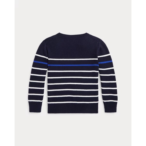 폴로 랄프로렌 Striped Mesh-Knit Cotton Sweater