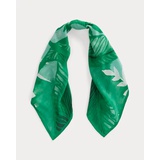 Palm-Frond-Print Square Scarf