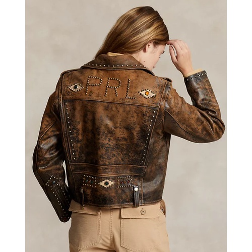 폴로 랄프로렌 Studded Leather Moto Jacket