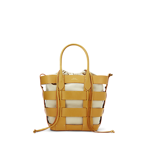 Leather Medium Basket-Weave Bag