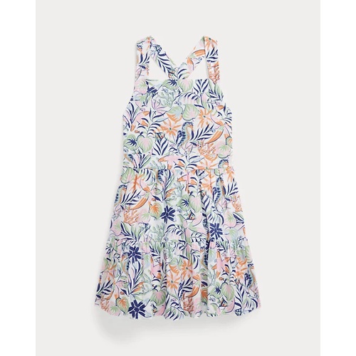 폴로 랄프로렌 Tropical-Print Linen-Cotton Dress