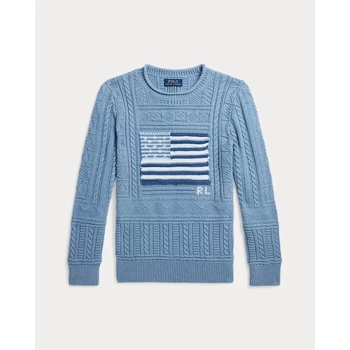 폴로 랄프로렌 Mixed-Knit Flag Cotton Sweater