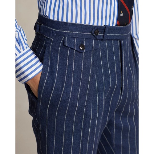 폴로 랄프로렌 Pleated Striped Linen Suit Trouser