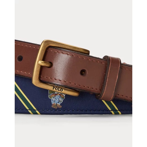 폴로 랄프로렌 Polo Bear Leather-Trim Belt