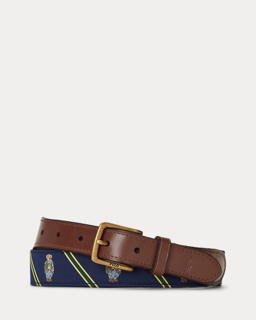 폴로 랄프로렌 Polo Bear Leather-Trim Belt
