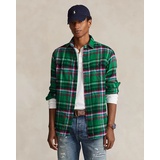 Classic Fit Suede-Patch Plaid Workshirt