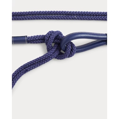 폴로 랄프로렌 Leather-Trim Cotton Rope Belt
