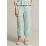 Girls 7-16 Gingham Cropped Cotton Madras Pants