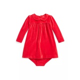 Baby Girls Velour A-Line Dress & Bloomer