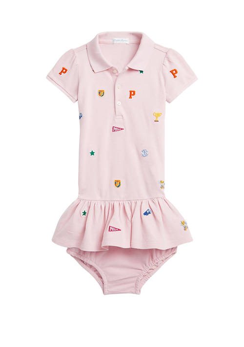 Baby Girls Collegiate Mesh Polo Dress & Bloomer