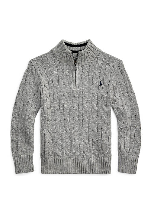 폴로 랄프로렌 Boys 2-7 Cable Knit Cotton 1/4 Zip Sweater
