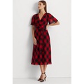 Buffalo Check Belted Georgette Dress