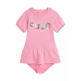 Baby Girls Mixed-Logo Terry Dress & Bloomer