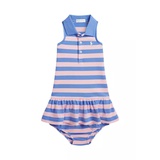 Baby Girls Striped Mesh Polo Dress & Bloomer