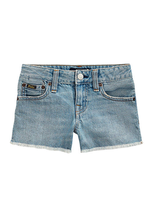 Girls 4-6x Frayed Cotton Denim Shorts