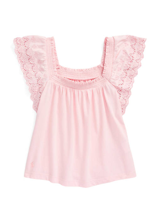 Girls 7-16 Eyelet Embroidered Cotton Jersey Top
