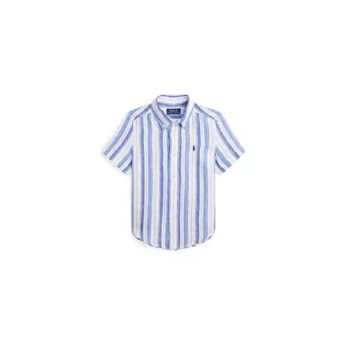 폴로 랄프로렌 Boys 2-7 Striped Linen Short Sleeve Shirt